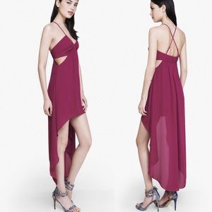 Express Pink Purple High Low Cutout Dress